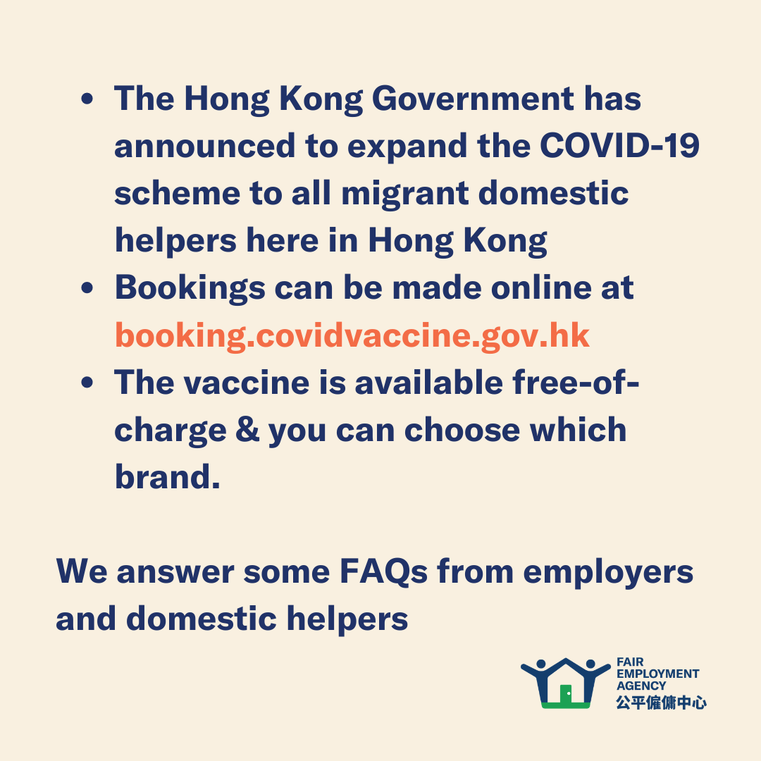 Faqs On The Covid 19 Vaccine Programme For Domestic Helpers